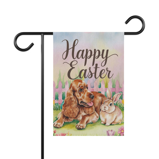 Printify Home Decor 12'' × 18'' Easter Buff Cocker Spaniel, Spring Garden Flag, Front Yard Decor, Gardener Gift