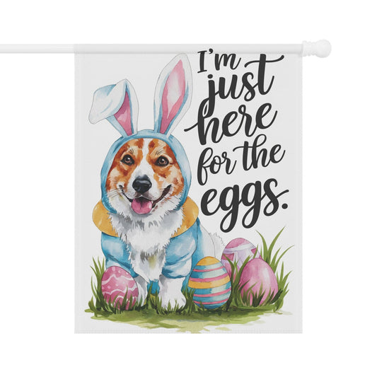 Printify Home Decor 24.5'' × 32'' Easter Cardigan Red Corgi Yard Flag, Bunny Rabbit Dog Mom, Humorous Funny Garden House Flag