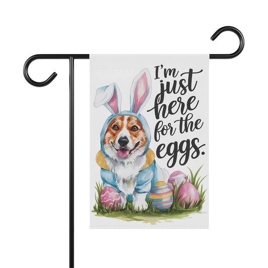 Printify Home Decor 12'' × 18'' Easter Cardigan Red Corgi Yard Flag, Bunny Rabbit Dog Mom, Humorous Funny Garden House Flag