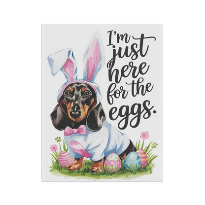 Printify Home Decor Easter Dachshund Yard Flag, Watercolor Dog Lover, Bunny Rabbit, Funny Garden Flag