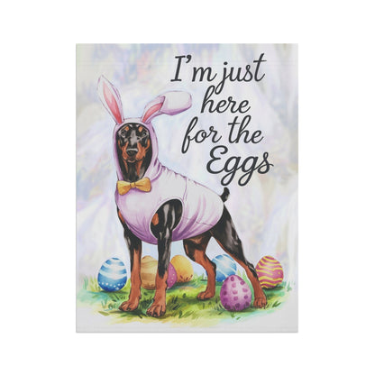 Printify Home Decor Easter Doberman Pinscher Funny Dog Yard Flag, Garden Flag, Spring Lawn Decor, Gardener Gift