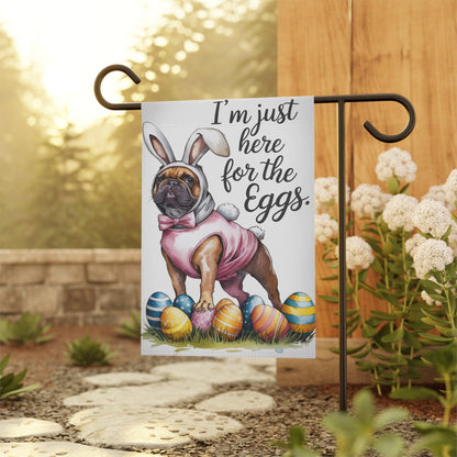 Printify Home Decor Easter Fawn Brown French Bulldog Dog Yard Flag, Funny Garden Flag, Spring Lawn Decor