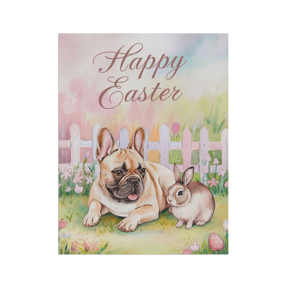 Printify Home Decor Easter Fawn French Bulldog Garden Flag, Spring front yard decor, Gardener Gift