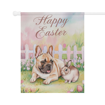 Printify Home Decor Easter Fawn French Bulldog Garden Flag, Spring front yard decor, Gardener Gift
