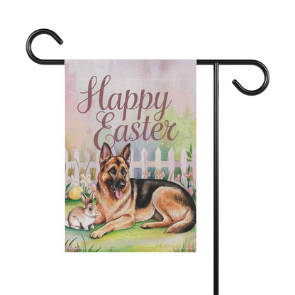 Printify Home Decor Easter German Shepherd Garden Flag, Dog Lover, Front Yard Spring Decor, Housewarming Gift