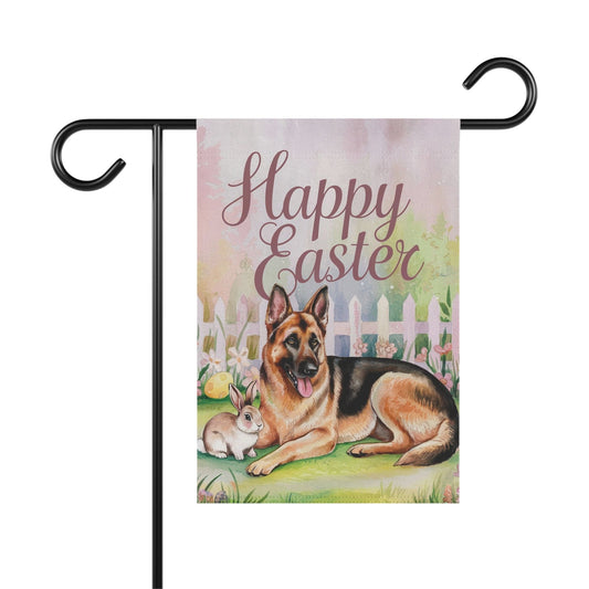 Printify Home Decor 12'' × 18'' Easter German Shepherd Garden Flag, Dog Lover, Front Yard Spring Decor, Housewarming Gift