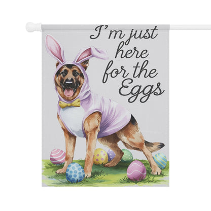 Printify Home Decor Easter German Shepherd Yard Flag, Watercolor Funny Garden Flag, Spring Lawn Decor