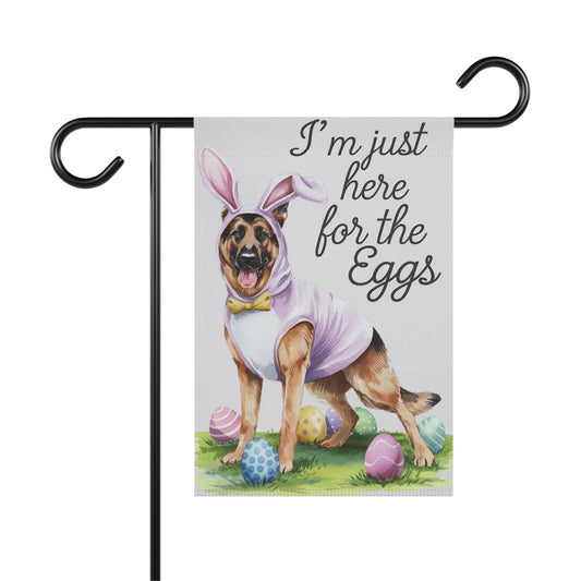 Printify Home Decor 12'' × 18'' Easter German Shepherd Yard Flag, Watercolor Funny Garden Flag, Spring Lawn Decor
