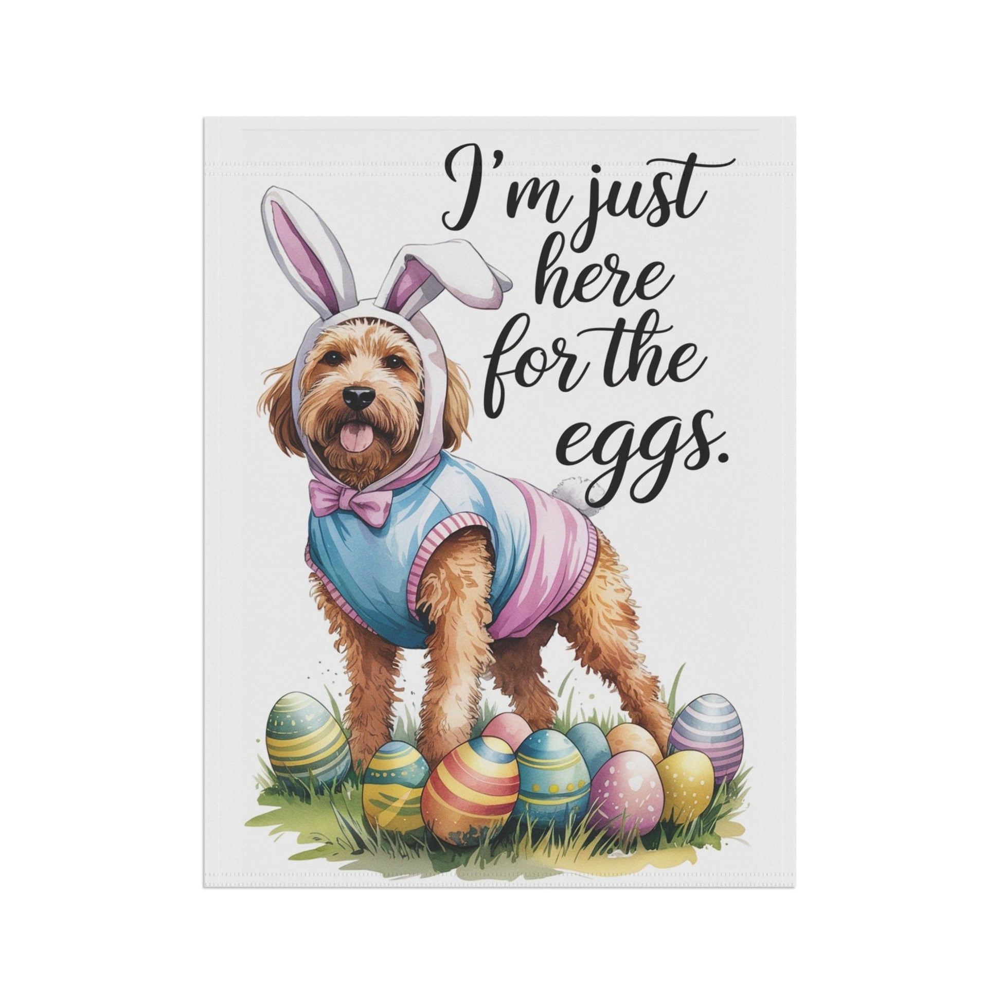 Printify Home Decor Easter Goldendoodle Yard Flag, Colorful Festive Funny Garden Flag, Spring Lawn Decor