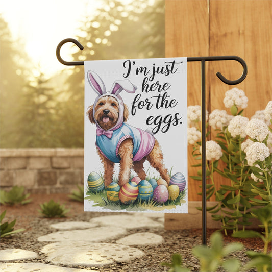 Printify Home Decor Easter Goldendoodle Yard Flag, Colorful Festive Funny Garden Flag, Spring Lawn Decor