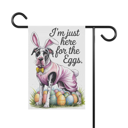 Printify Home Decor Easter Harlequin Great Dane Dog Yard Flag, Holiday garden flag, front yard decor