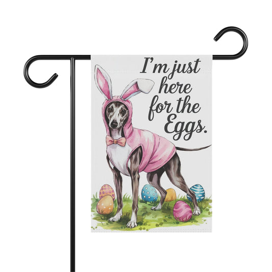 Printify Home Decor 12'' × 18'' Easter Italian Greyhound Yard Flag, Watercolor Funny Garden Flag, Spring Lawn Decor