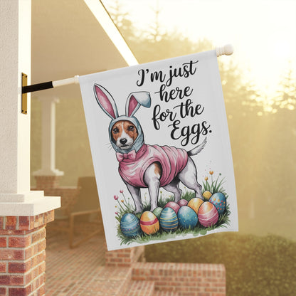 Easter Jack Russell Terrier Yard Flag, Holiday Funny Garden Flag, Spring Lawn Decor