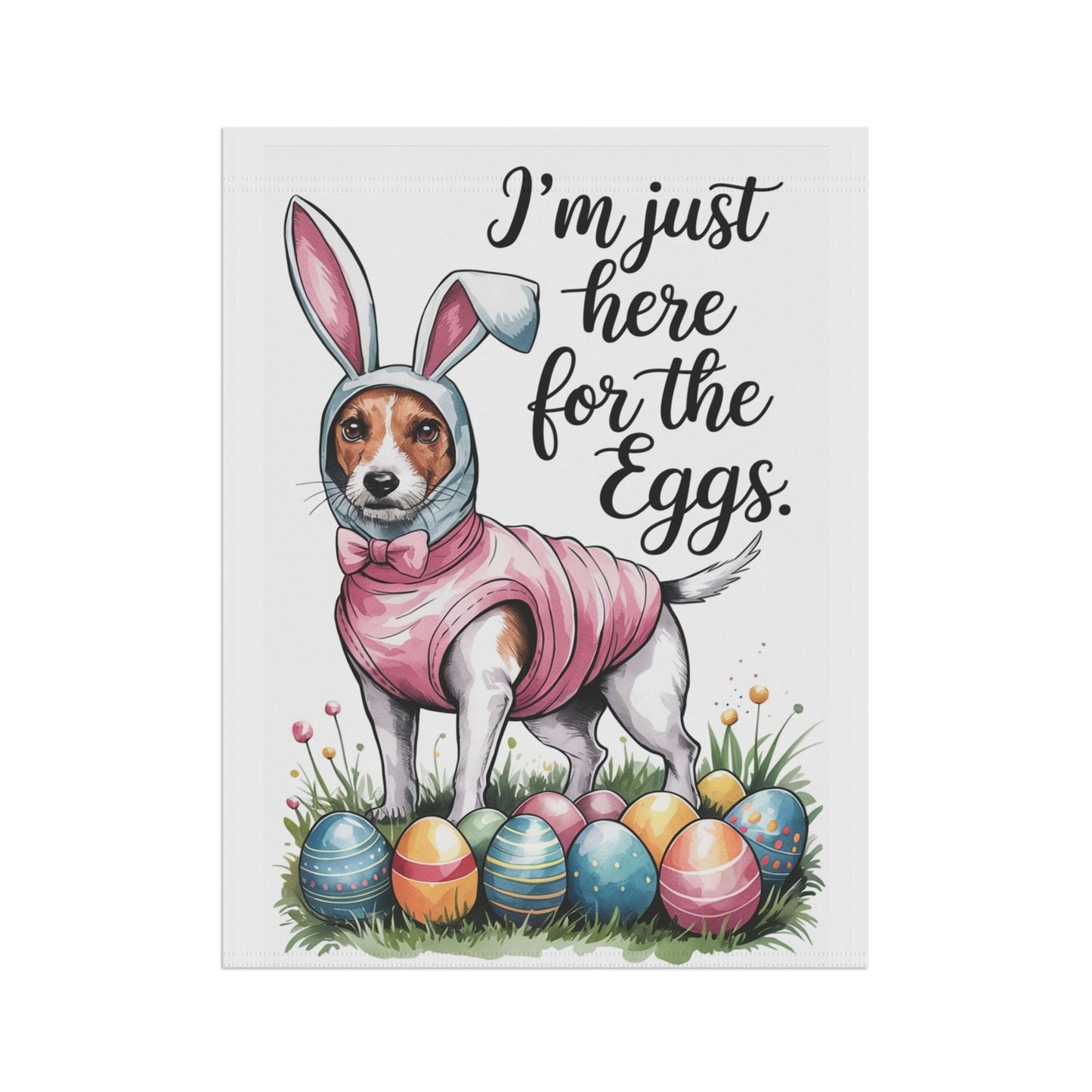 Easter Jack Russell Terrier Yard Flag, Holiday Funny Garden Flag, Spring Lawn Decor