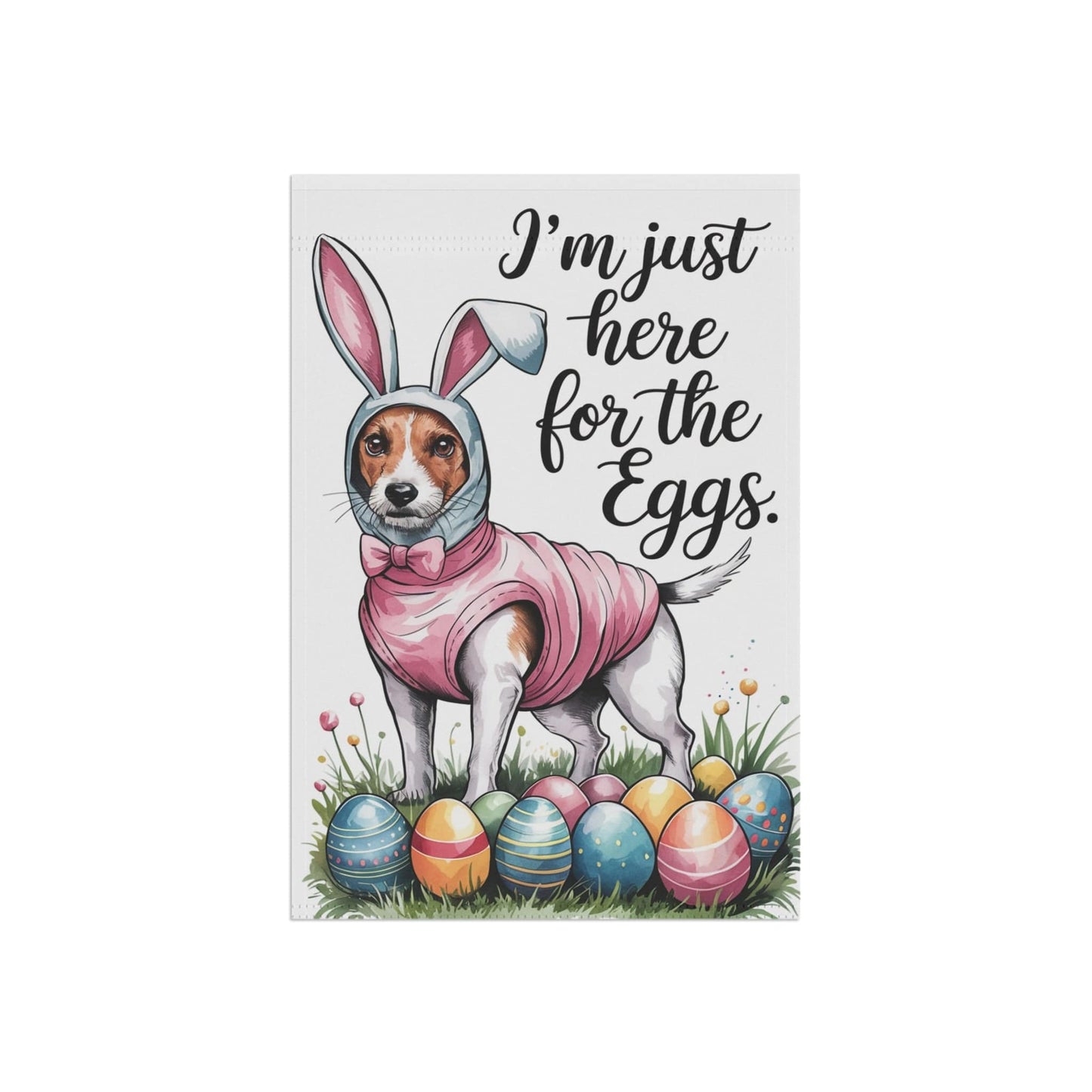 Easter Jack Russell Terrier Yard Flag, Holiday Funny Garden Flag, Spring Lawn Decor