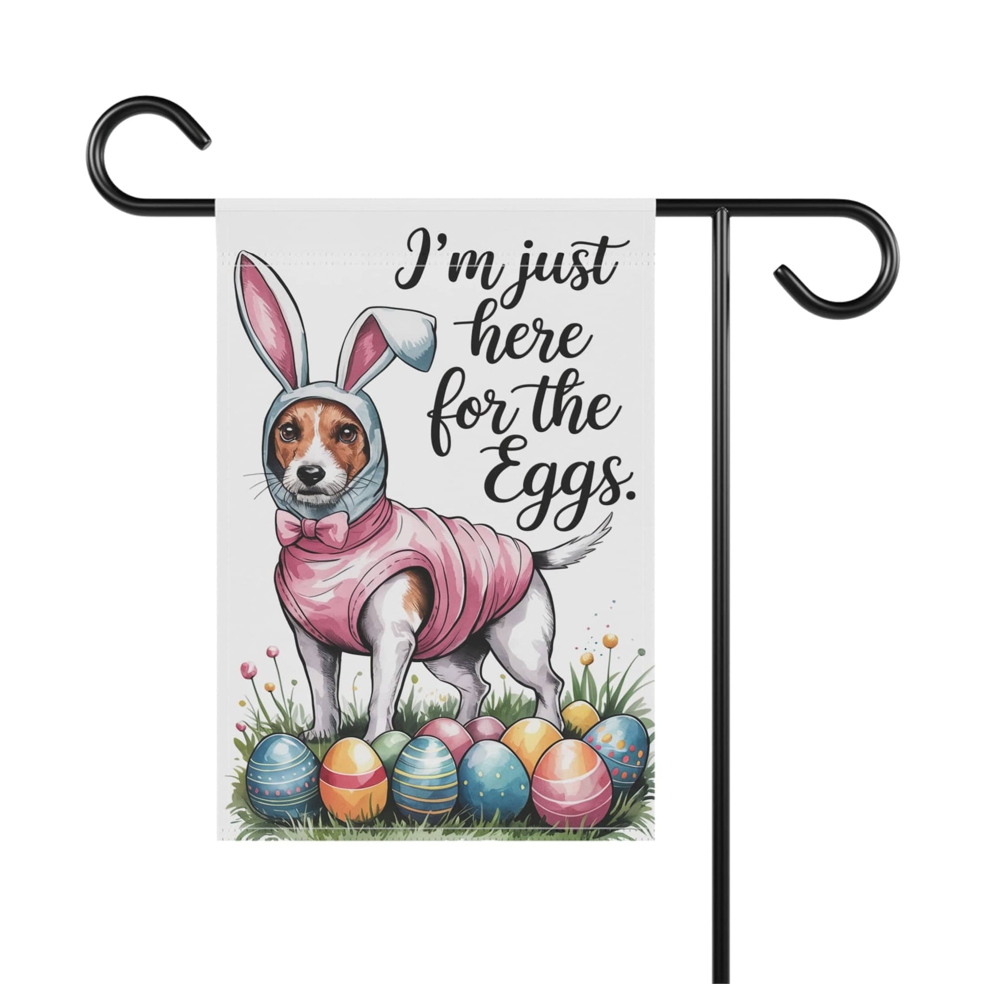 Easter Jack Russell Terrier Yard Flag, Holiday Funny Garden Flag, Spring Lawn Decor
