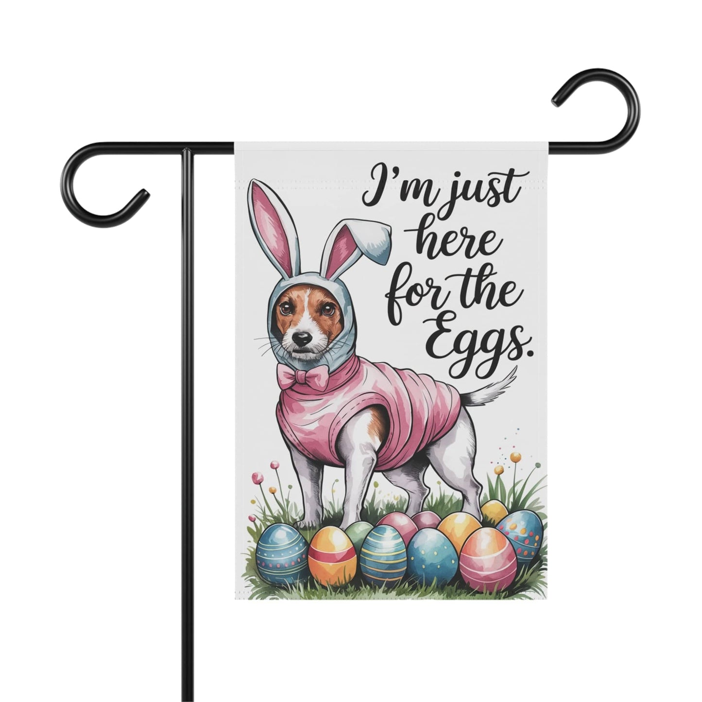 Easter Jack Russell Terrier Yard Flag, Holiday Funny Garden Flag, Spring Lawn Decor 12'' × 18''