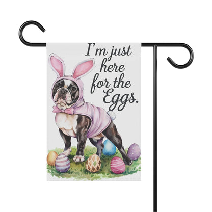 Printify Home Decor Easter Piebald Frenchie Dog Yard Flag, Colorful Humorous Funny Garden Flag