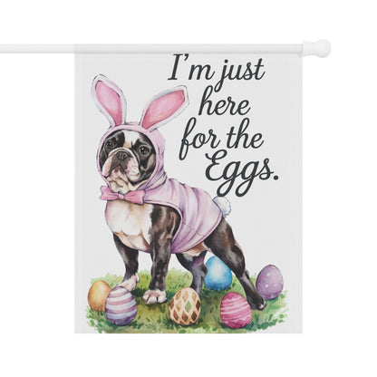 Printify Home Decor 24.5'' × 32'' Easter Piebald Frenchie Dog Yard Flag, Colorful Humorous Funny Garden Flag