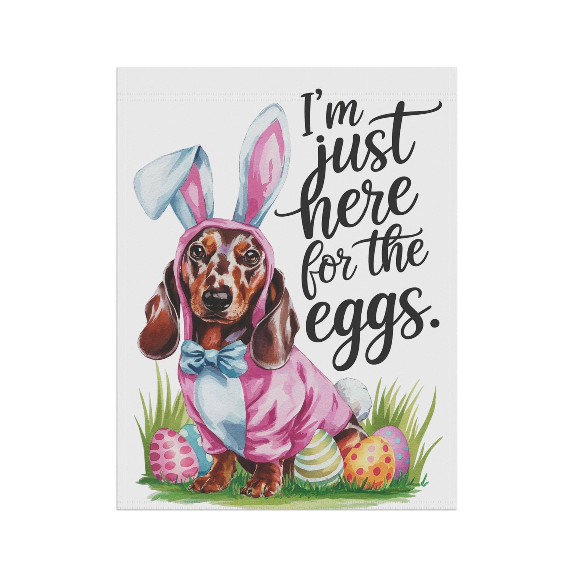 Red Dachshund Funny Easter Flag