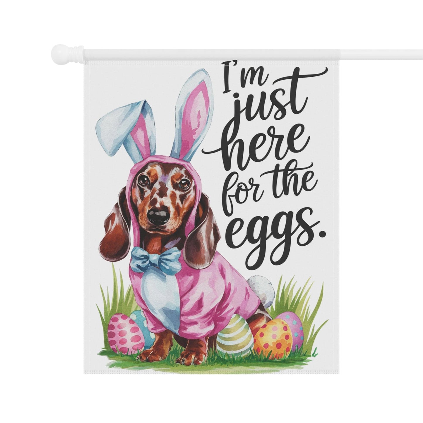 Red Dachshund Funny Easter Flag