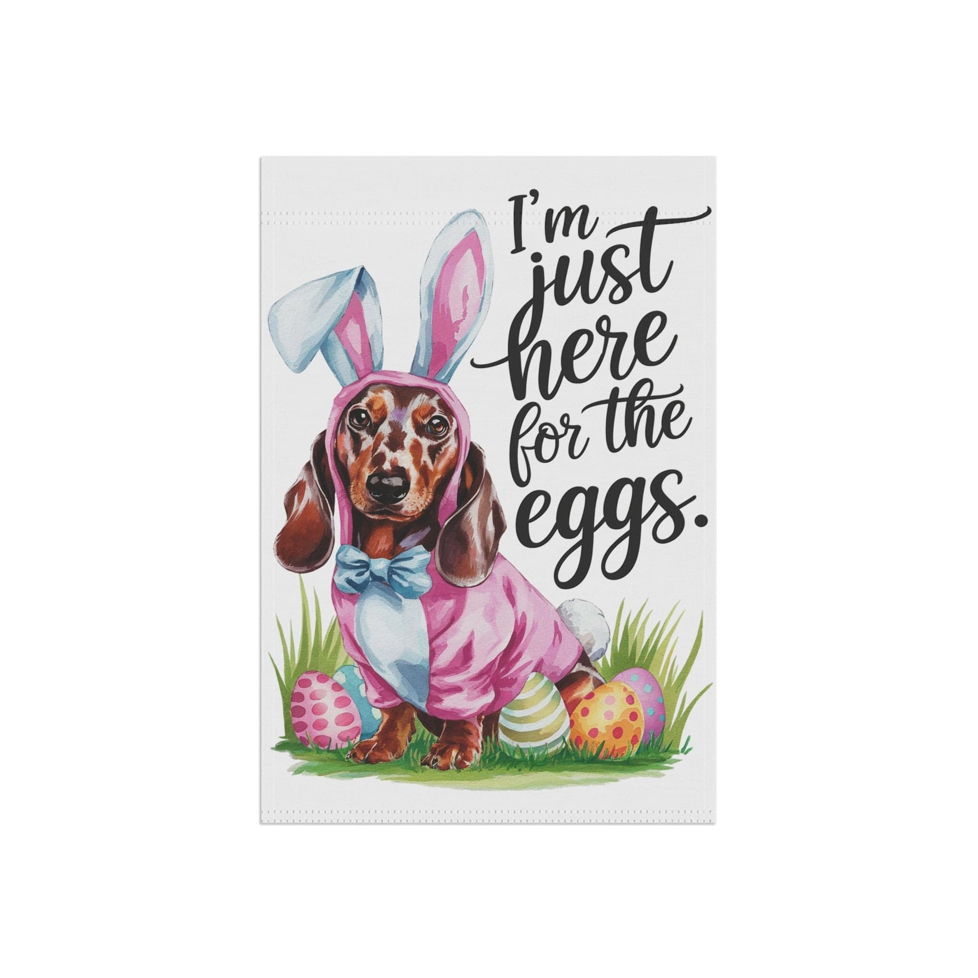 Red Dachshund Funny Easter Flag