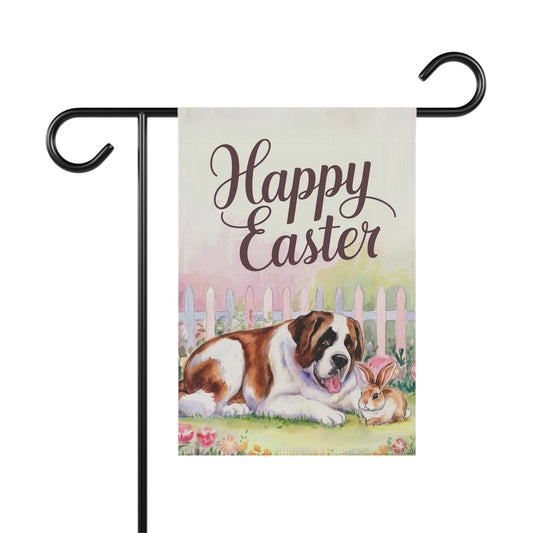 Printify Home Decor 12'' × 18'' Easter Saint Bernard Garden Flag, Spring Front Yard Art, Housewarming Gardener Gift