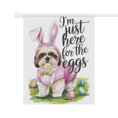 Printify Home Decor Easter Shih Tzu Dog Garden Flag, Front Yard Spring Decor, Housewarming Gardener Gift