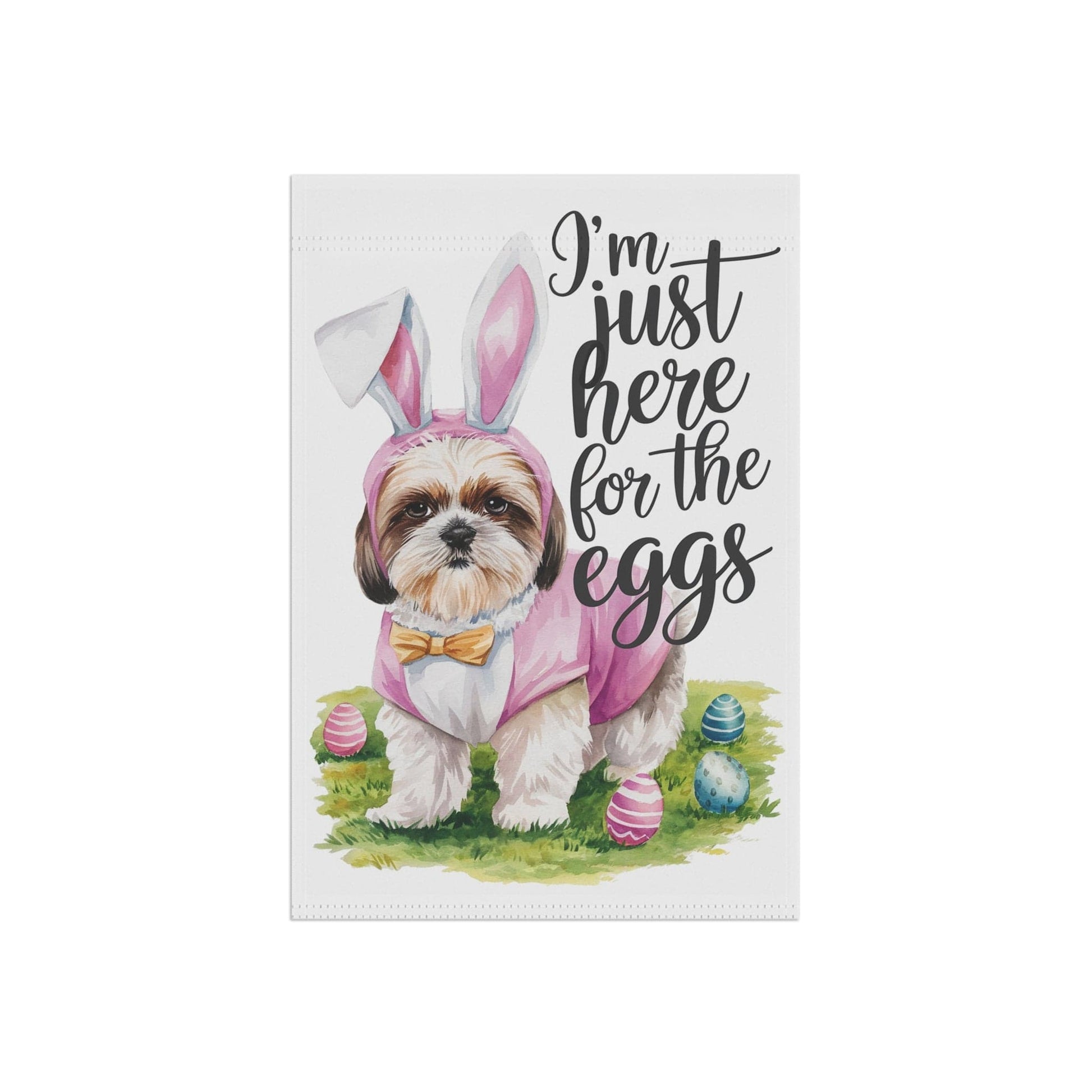 Printify Home Decor Easter Shih Tzu Dog Garden Flag, Front Yard Spring Decor, Housewarming Gardener Gift