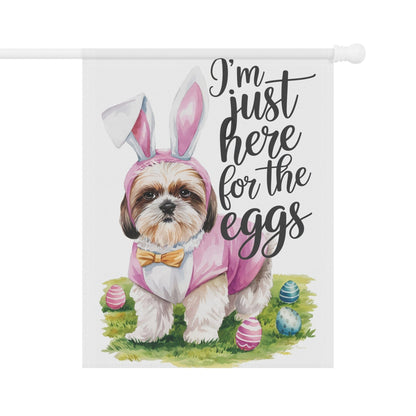 Printify Home Decor 24.5'' × 32'' Easter Shih Tzu Dog Garden Flag, Front Yard Spring Decor, Housewarming Gardener Gift