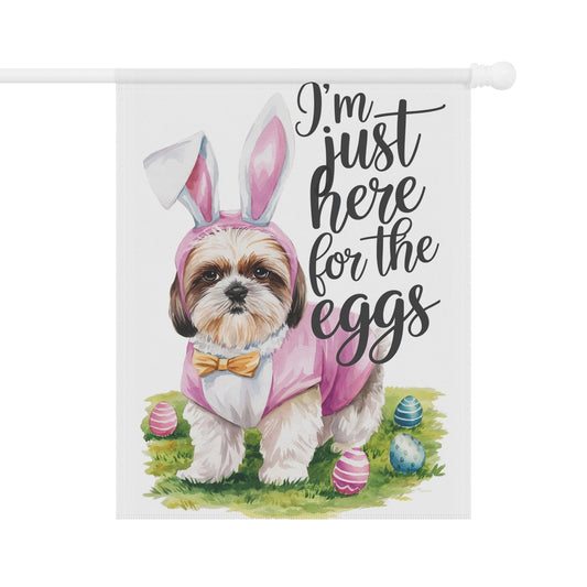 Printify Home Decor 24.5'' × 32'' Easter Shih Tzu Dog Garden Flag, Front Yard Spring Decor, Housewarming Gardener Gift