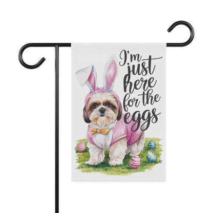 Printify Home Decor 12'' × 18'' Easter Shih Tzu Dog Garden Flag, Front Yard Spring Decor, Housewarming Gardener Gift