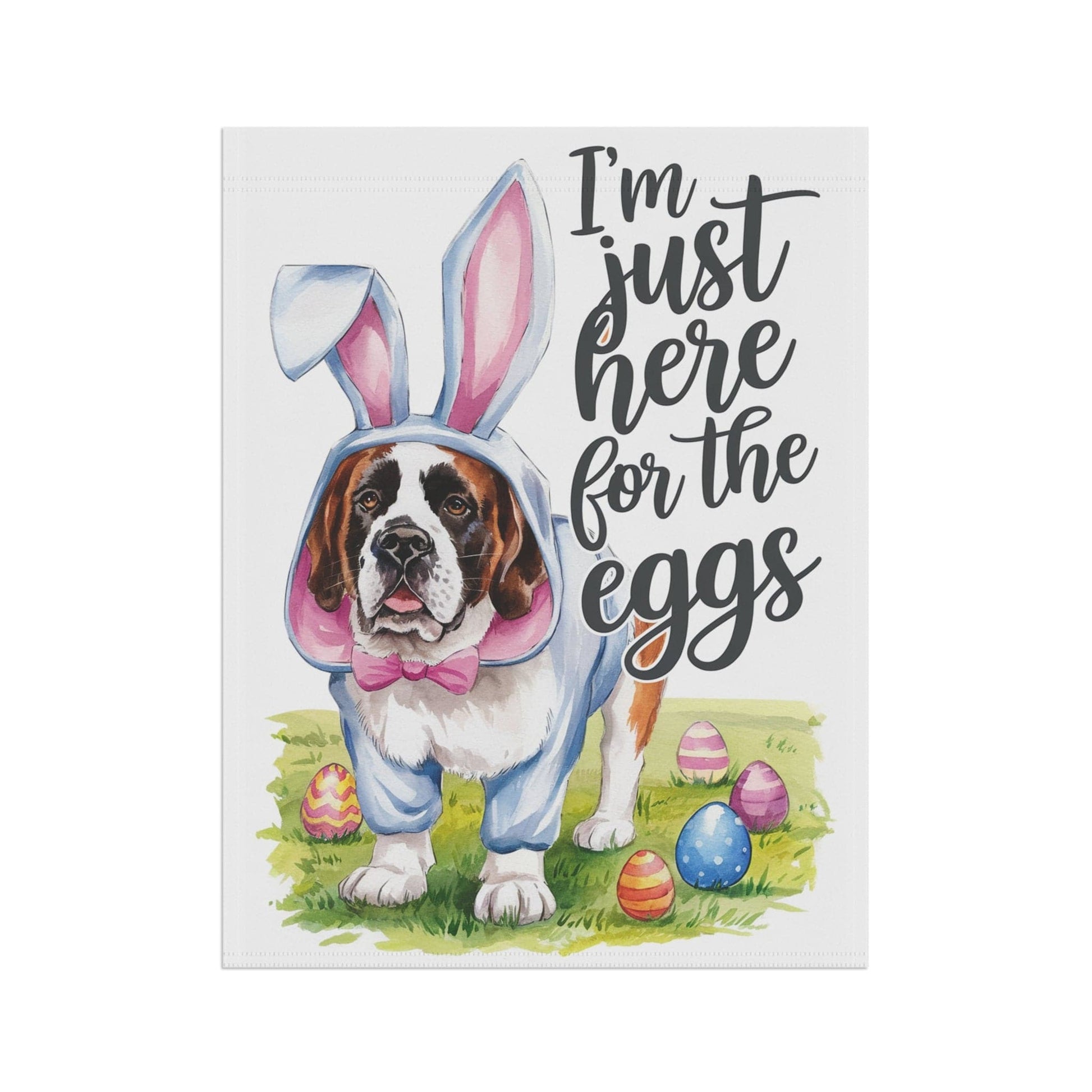 Printify Home Decor Easter St. Bernard Garden Flag, Spring Front Yard Art, Housewarming Gardener Gift