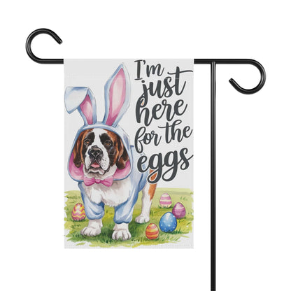 Printify Home Decor Easter St. Bernard Garden Flag, Spring Front Yard Art, Housewarming Gardener Gift