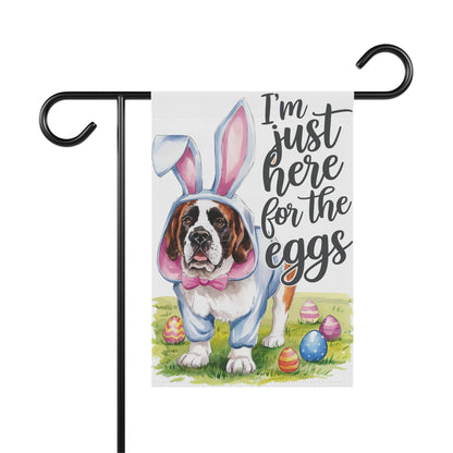 Printify Home Decor 12'' × 18'' Easter St. Bernard Garden Flag, Spring Front Yard Art, Housewarming Gardener Gift