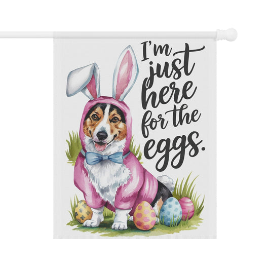 Printify Home Decor 24.5'' × 32'' Easter TriColor Corgi Yard Flag, Bunny Rabbit Dog, Home Decor Funny Garden Flag