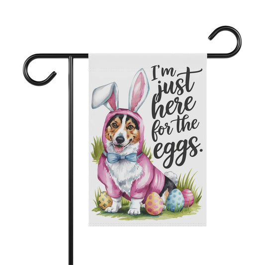 Printify Home Decor 12'' × 18'' Easter TriColor Corgi Yard Flag, Bunny Rabbit Dog, Home Decor Funny Garden Flag