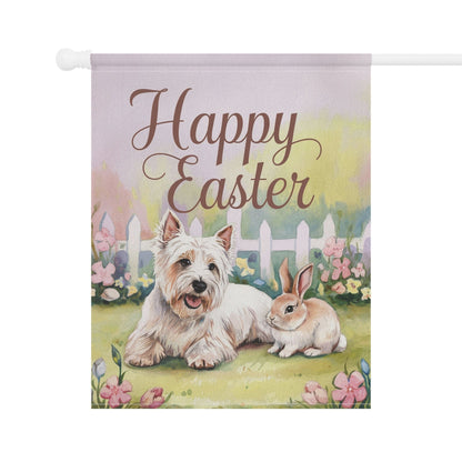 Printify Home Decor Easter Westie Garden Flag, White West Highland Terrier Front Yard Art, Spring Decor