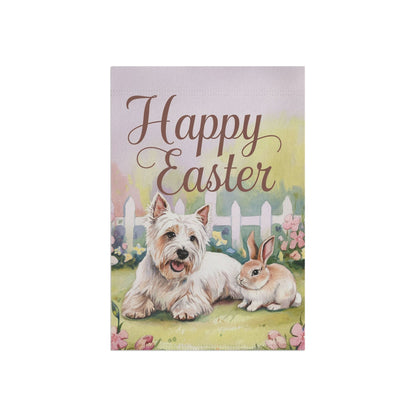 Printify Home Decor Easter Westie Garden Flag, White West Highland Terrier Front Yard Art, Spring Decor