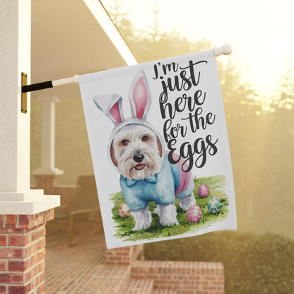Printify Home Decor Easter White Scottish Terrier Garden Flag, Scottie Front Yard Spring Decor, Housewarming