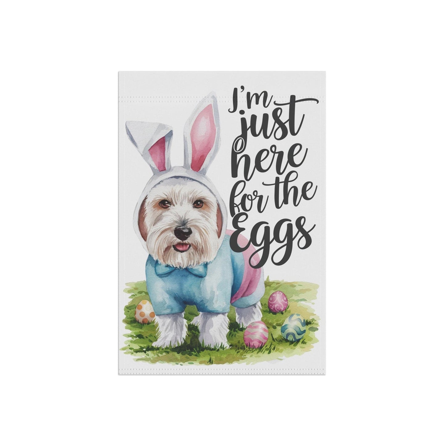Printify Home Decor Easter White Scottish Terrier Garden Flag, Scottie Front Yard Spring Decor, Housewarming