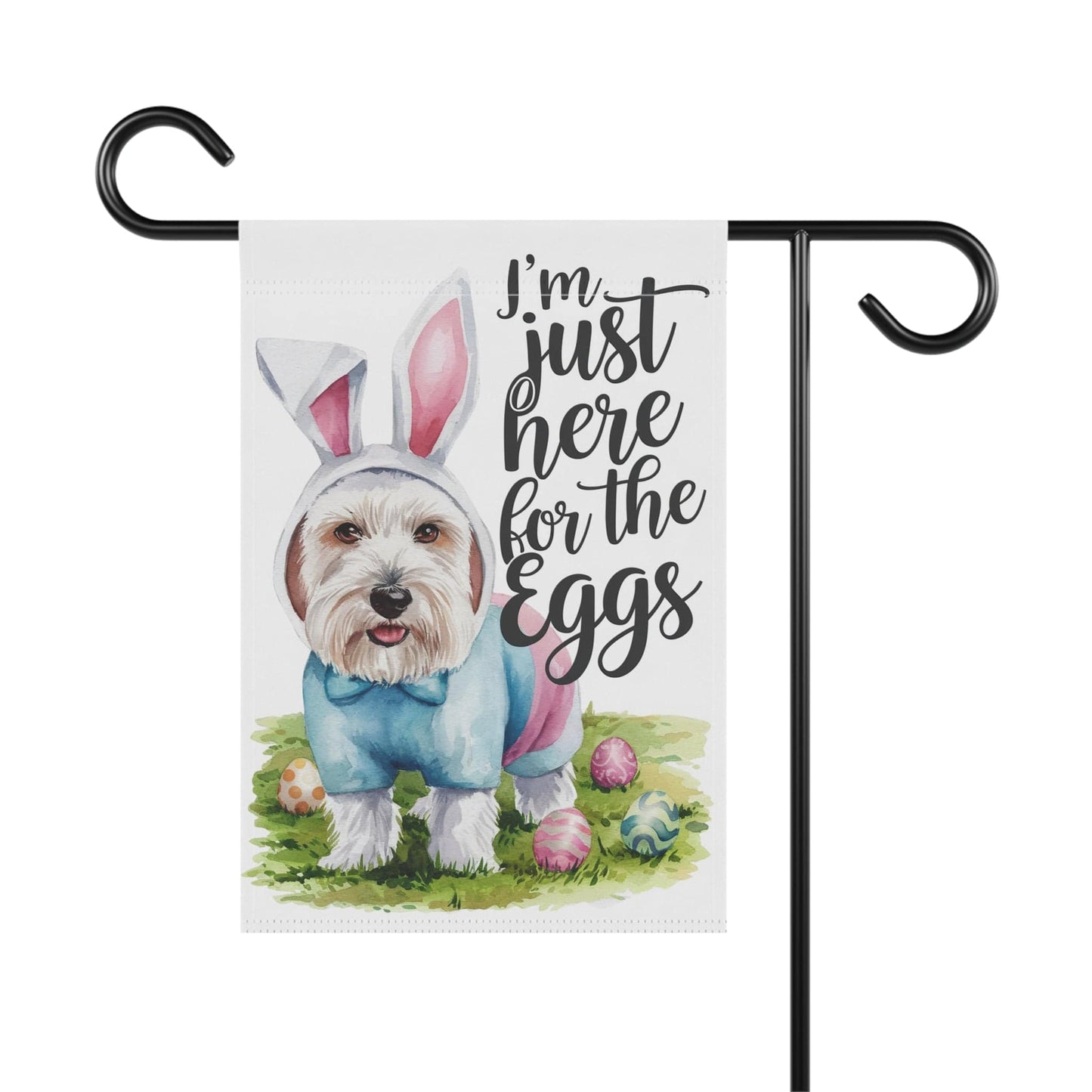 Printify Home Decor Easter White Scottish Terrier Garden Flag, Scottie Front Yard Spring Decor, Housewarming