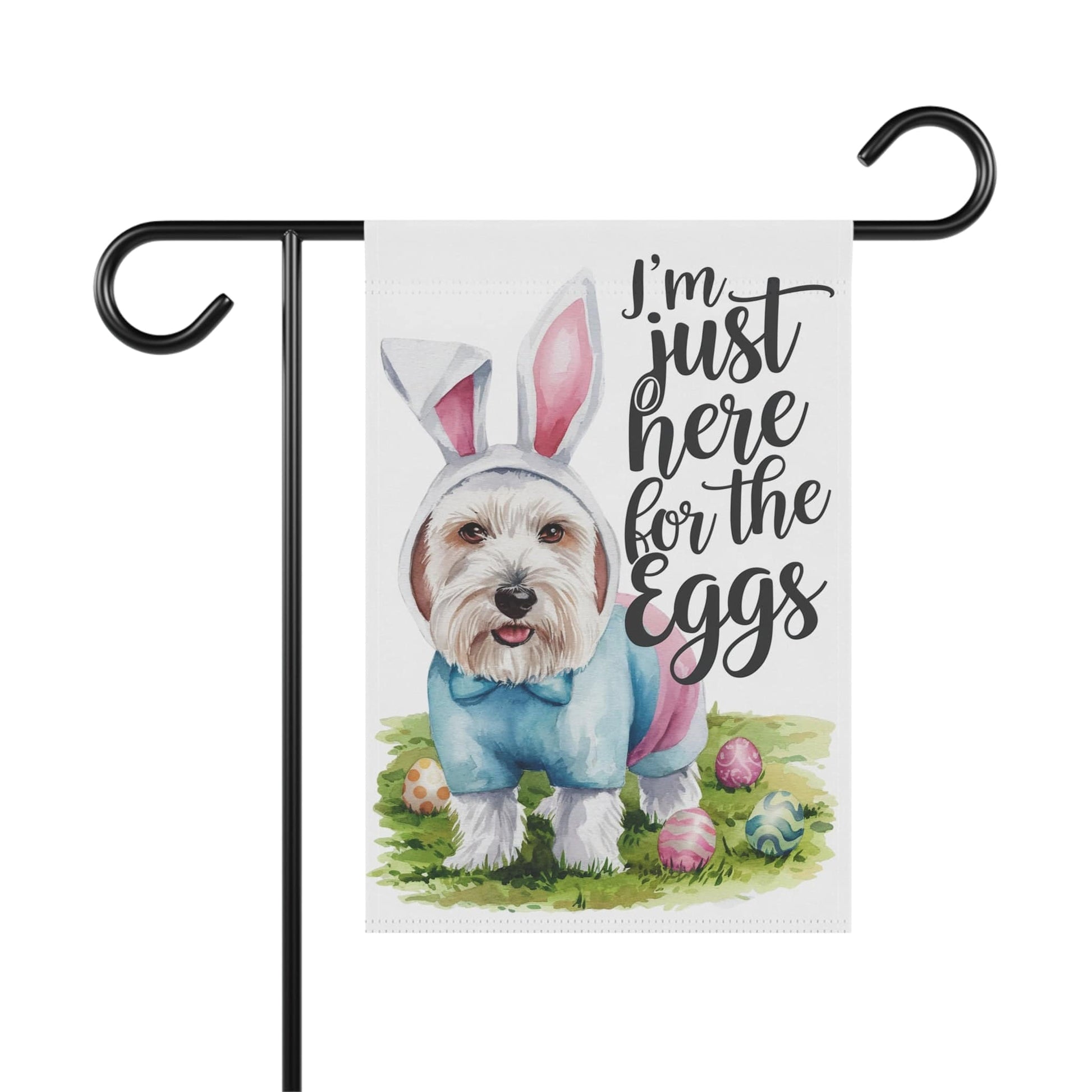 Printify Home Decor 12'' × 18'' Easter White Scottish Terrier Garden Flag, Scottie Front Yard Spring Decor, Housewarming