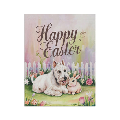 Printify Home Decor Easter White Scottish Terrier Yard Flag, Spring Garden flag, Front Yard Spring Decor