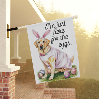 Printify Home Decor Easter Yellow Labrador Yard Flag, Holiday Pet Dog Garden Flag, Front Yard Decor