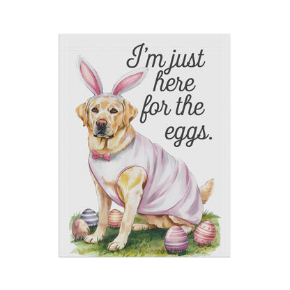 Printify Home Decor Easter Yellow Labrador Yard Flag, Holiday Pet Dog Garden Flag, Front Yard Decor