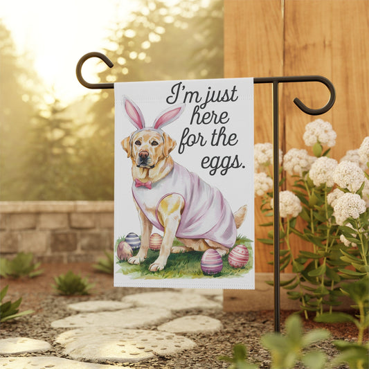 Printify Home Decor Easter Yellow Labrador Yard Flag, Holiday Pet Dog Garden Flag, Front Yard Decor