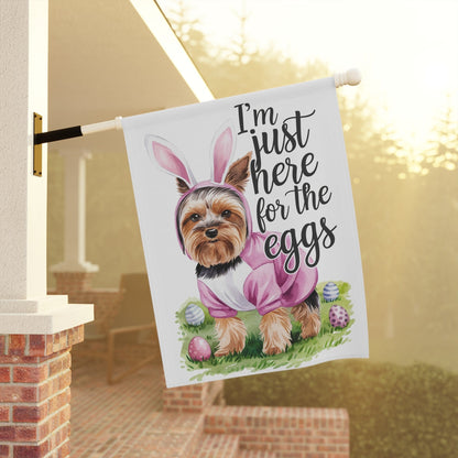 Printify Home Decor Easter Yorkie Yorkshire Terrier Garden Flag, Dog Front Yard Spring Decor, Housewarming
