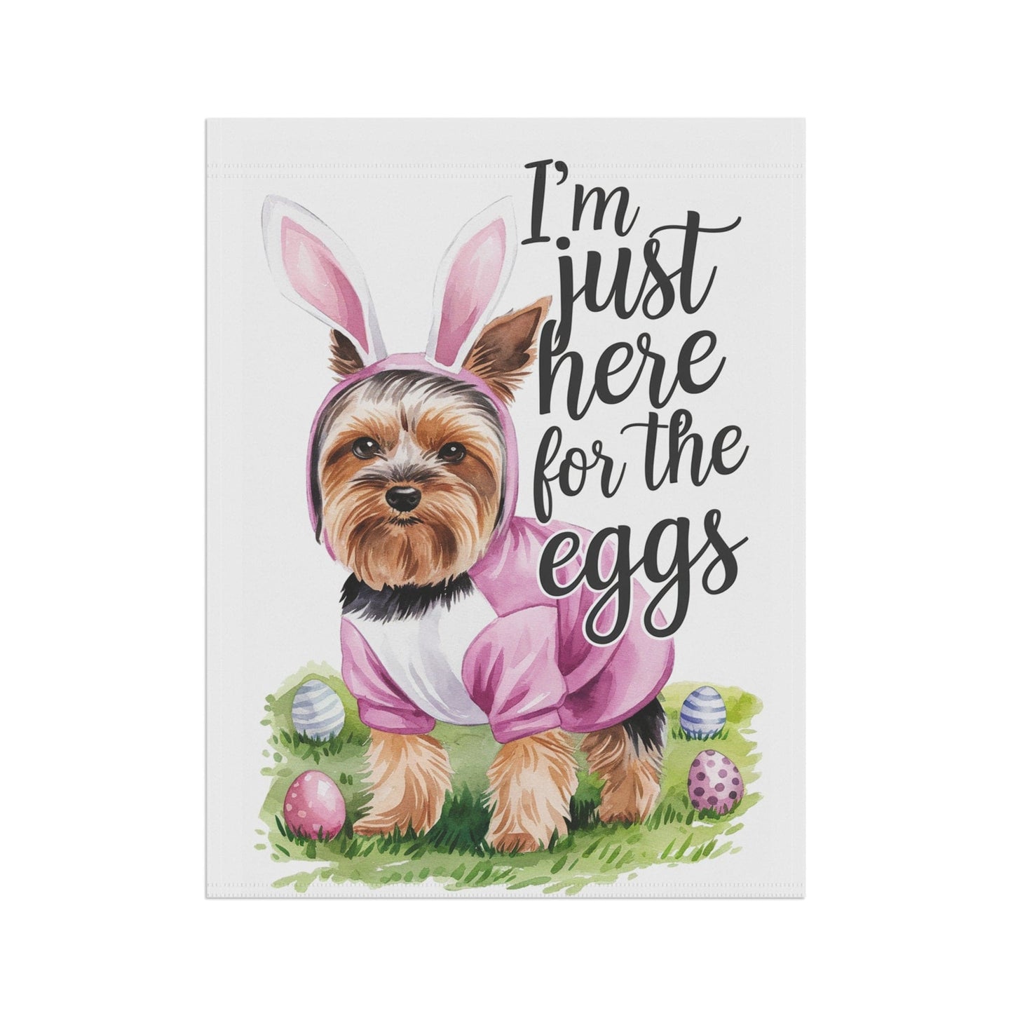 Printify Home Decor Easter Yorkie Yorkshire Terrier Garden Flag, Dog Front Yard Spring Decor, Housewarming