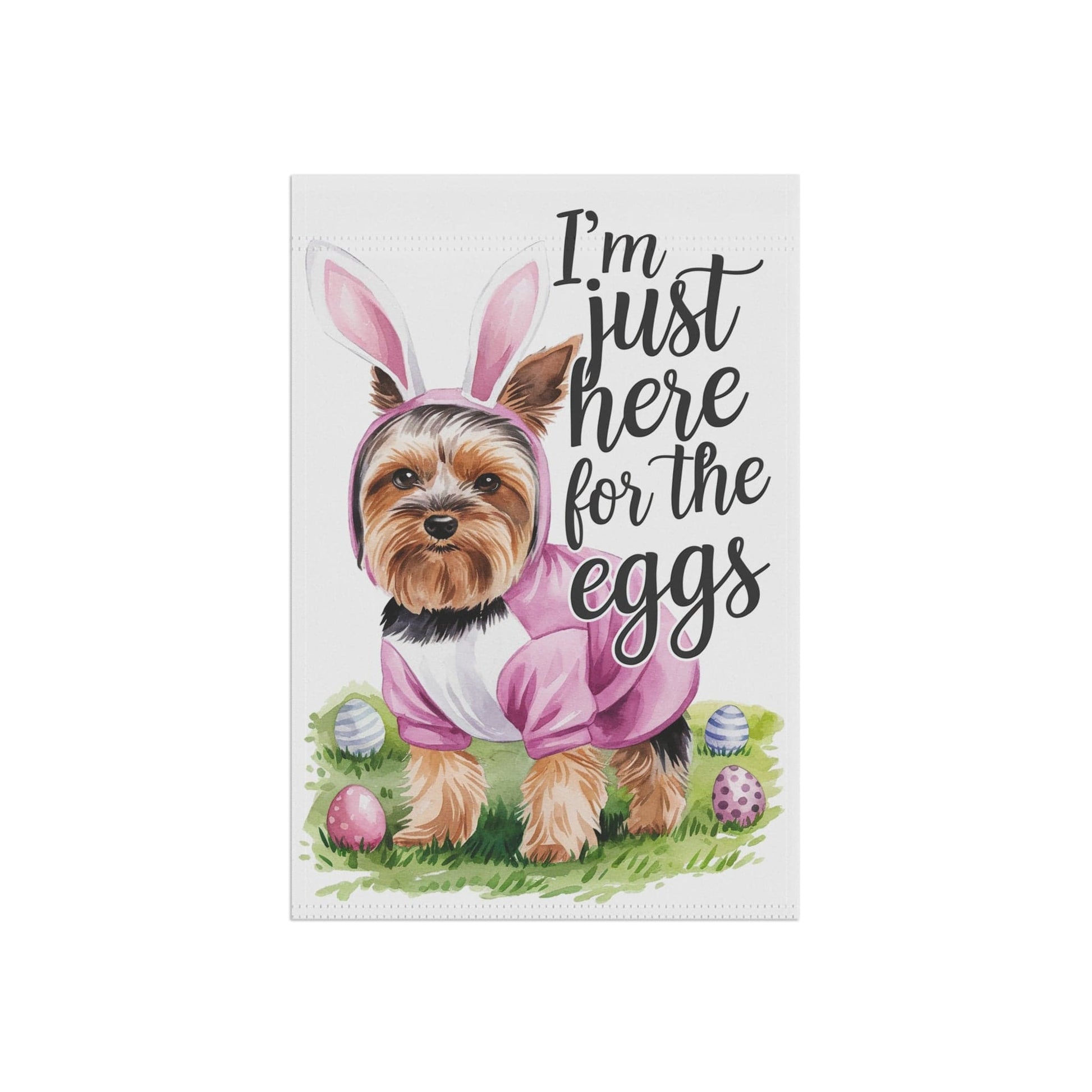Printify Home Decor Easter Yorkie Yorkshire Terrier Garden Flag, Dog Front Yard Spring Decor, Housewarming